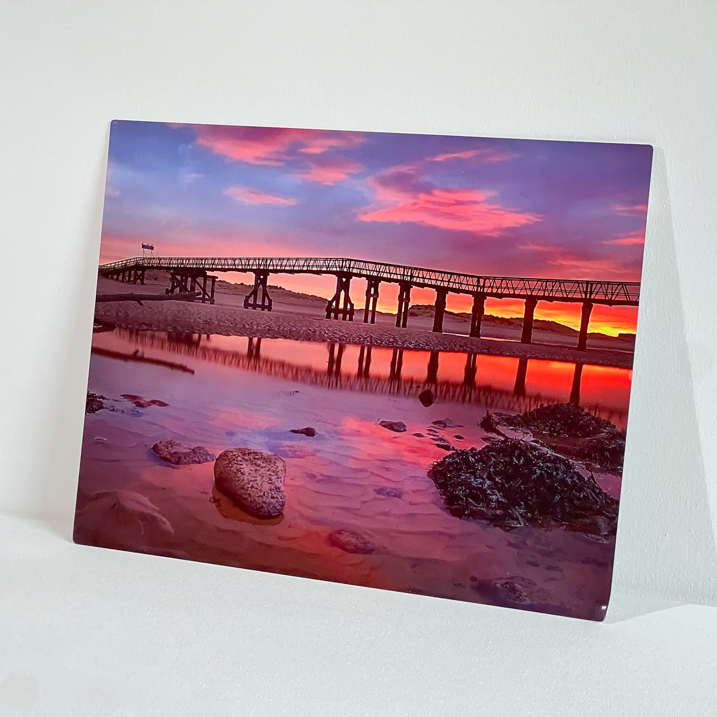 Low Tide Sunrise at the Briggie - Landscape Metal Print - Vibrant Aluminum Wall Art - Ready to Hang Home Decor