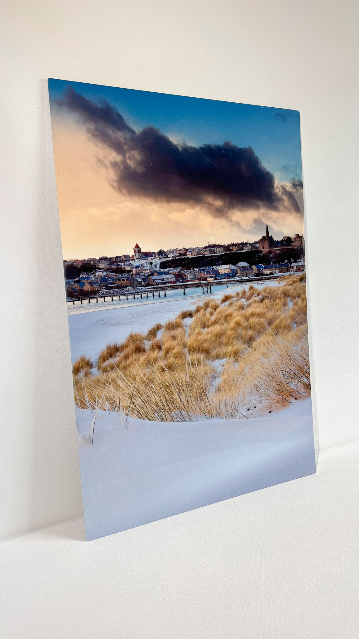 Dune Snowfall - Landscape Metal Photo Print - Scottish Wall Art