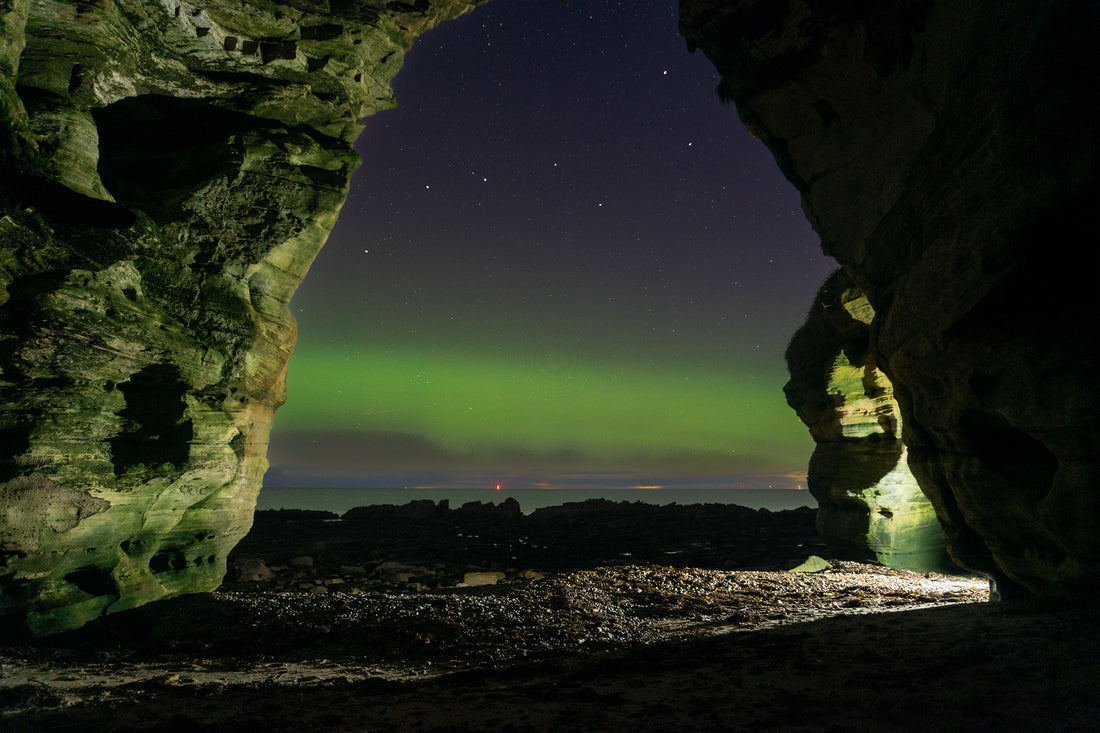 A Cave's Window to the Northern Lights