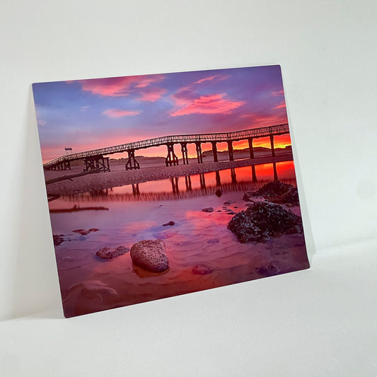 Low Tide Sunrise at the Briggie - Landscape Metal Print - Vibrant Aluminum Wall Art - Ready to Hang Home Decor
