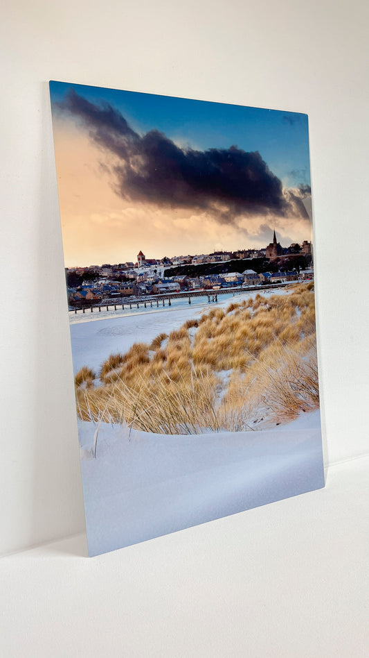Dune Snowfall - Landscape Metal Photo Print - Scottish Wall Art